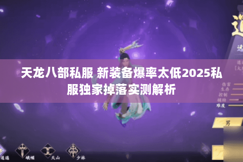 天龙八部私服 新装备爆率太低2025私服独家掉落实测解析