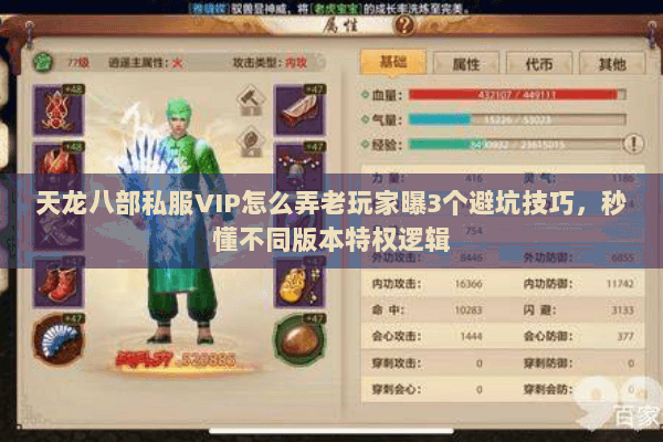 天龙八部私服VIP怎么弄老玩家曝3个避坑技巧,秒懂不同版本特权逻辑 天龙八部私服VIP怎么弄老玩家曝3个避坑技巧,秒懂不同版本特权逻辑