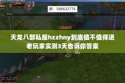 天龙八部私服hzzhny到底值不值得进老玩家实测3天告诉你答案
