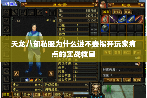 天龙八部私服为什么进不去揭开玩家痛点的实战救星 天龙八部私服为什么进不去揭开玩家痛点的实战救星