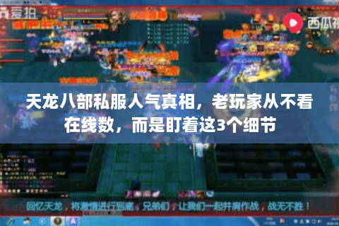 天龙八部私服人气真相,老玩家从不看在线数,而是盯着这3个细节 天龙八部私服人气真相,老玩家从不看在线数,而是盯着这3个细节