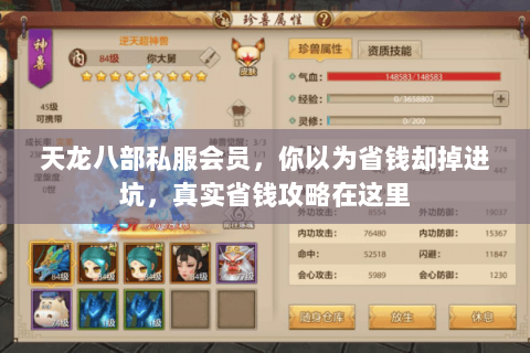 天龙八部私服会员，你以为省钱却掉进坑，真实省钱攻略在这里