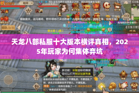 天龙八部私服十大版本横评真相，2025年玩家为何集体弃坑