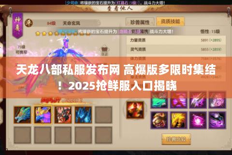天龙八部私服发布网 高爆版多限时集结！2025抢鲜服入口揭晓