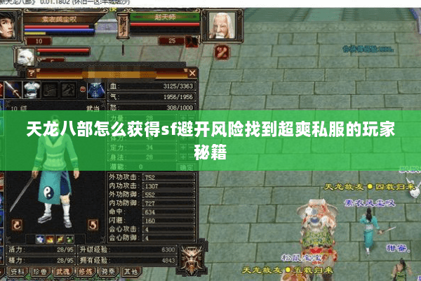 天龙八部怎么获得sf避开风险找到超爽私服的玩家秘籍 天龙八部怎么获得sf避开风险找到超爽私服的玩家秘籍