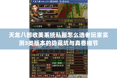 天龙八部收美系统私服怎么选老玩家实测3类版本的隐藏坑与真香细节