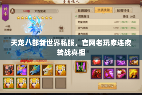 天龙八部新世界私服,官网老玩家连夜转战真相 天龙八部新世界私服,官网老玩家连夜转战真相