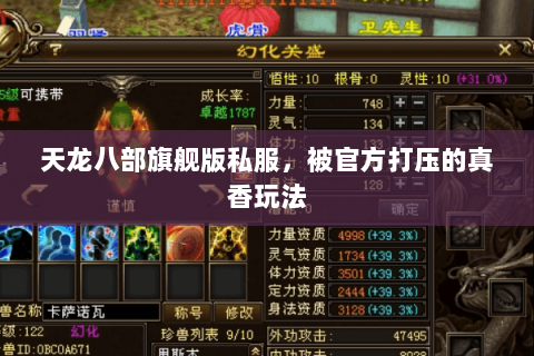 天龙八部旗舰版私服,被官方打压的真香玩法 天龙八部旗舰版私服,被官方打压的真香玩法
