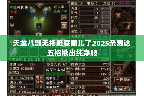 天龙八部无托服藏哪儿了2025亲测这五招揪出纯净服 天龙八部无托服藏哪儿了2025亲测这五招揪出纯净服