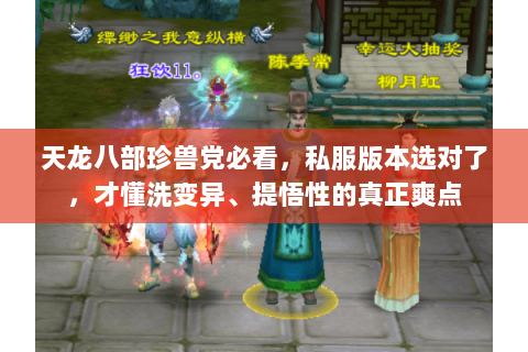 天龙八部珍兽党必看，私服版本选对了，才懂洗变异、提悟性的真正爽点