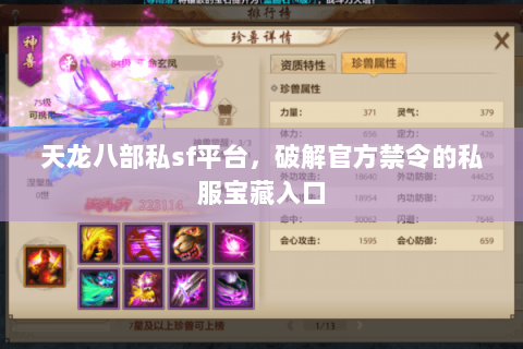 天龙八部私sf平台,破解官方禁令的私服宝藏入口 天龙八部私sf平台,破解官方禁令的私服宝藏入口
