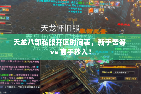 天龙八部私服开区时间表,新手苦等 vs 高手秒入! 天龙八部私服开区时间表,新手苦等 vs 高手秒入!