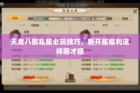 天龙八部私服必玩技巧,新开服福利这样薅才稳 天龙八部私服必玩技巧,新开服福利这样薅才稳