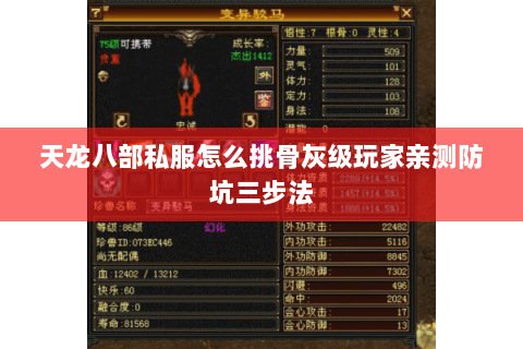 天龙八部私服怎么挑骨灰级玩家亲测防坑三步法