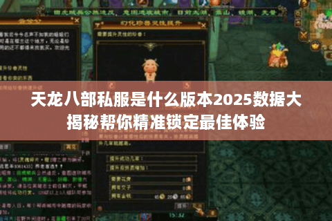 天龙八部私服是什么版本2025数据大揭秘帮你精准锁定最佳体验 天龙八部私服是什么版本2025数据大揭秘帮你精准锁定最佳体验