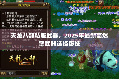 天龙八部私服武器，2025年最新高爆率武器选择秘技