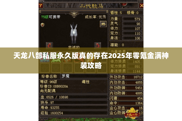 天龙八部私服永久版真的存在2025年零氪金满神装攻略