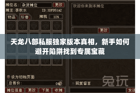 天龙八部私服独家版本真相,新手如何避开陷阱找到专属宝藏 天龙八部私服独家版本真相,新手如何避开陷阱找到专属宝藏