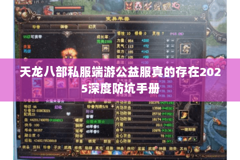 天龙八部私服端游公益服真的存在2025深度防坑手册