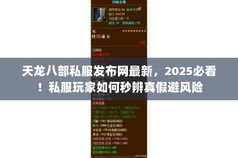 天龙八部私服发布网最新,2025必看!私服玩家如何秒辨真假避风险 天龙八部私服发布网最新,2025必看!私服玩家如何秒辨真假避风险