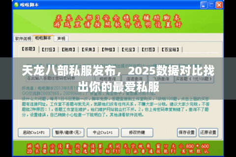 天龙八部私服发布,2025数据对比找出你的最爱私服 天龙八部私服发布,2025数据对比找出你的最爱私服