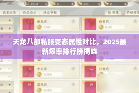 天龙八部私服变态属性对比,2025最新爆率排行榜揭晓 天龙八部私服变态属性对比,2025最新爆率排行榜揭晓