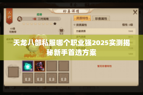 天龙八部私服哪个职业强2025实测揭秘新手首选方案