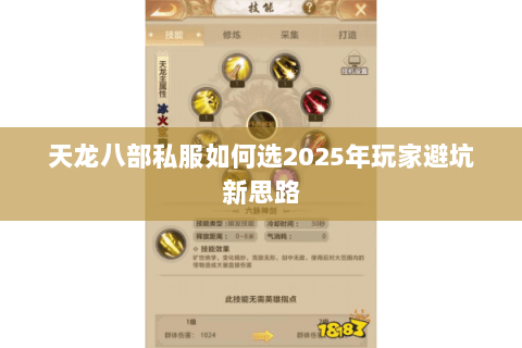 天龙八部私服如何选2025年玩家避坑新思路 天龙八部私服如何选2025年玩家避坑新思路