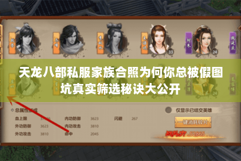 天龙八部私服家族合照为何你总被假图坑真实筛选秘诀大公开