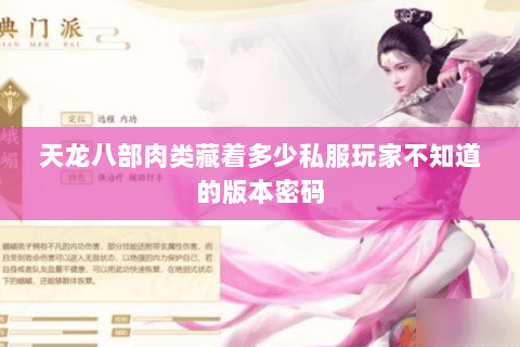 天龙八部肉类藏着多少私服玩家不知道的版本密码