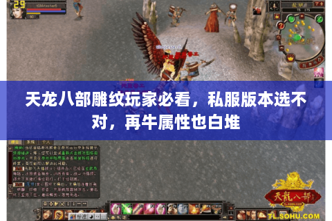 天龙八部雕纹玩家必看，私服版本选不对，再牛属性也白堆