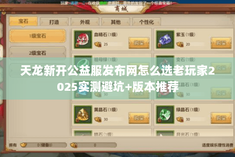 天龙新开公益服发布网怎么选老玩家2025实测避坑+版本推荐 天龙新开公益服发布网怎么选老玩家2025实测避坑+版本推荐