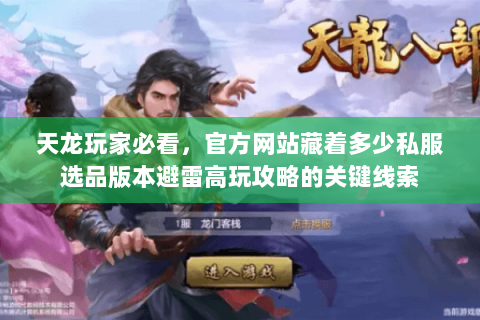 天龙玩家必看，官方网站藏着多少私服选品版本避雷高玩攻略的关键线索