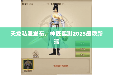 天龙私服发布，神匠实测2025最稳新端