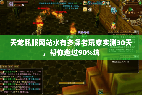 天龙私服网站水有多深老玩家实测30天，帮你避过90%坑