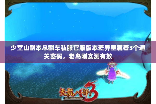 少室山副本总翻车私服官服版本差异里藏着3个通关密码,老鸟刚实测有效 少室山副本总翻车私服官服版本差异里藏着3个通关密码,老鸟刚实测有效
