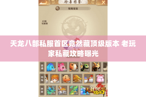 天龙八部私服首区竟然藏顶级版本 老玩家私藏攻略曝光 天龙八部私服首区竟然藏顶级版本 老玩家私藏攻略曝光