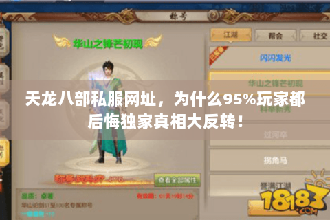 天龙八部私服网址,为什么95%玩家都后悔独家真相大反转! 天龙八部私服网址,为什么95%玩家都后悔独家真相大反转!