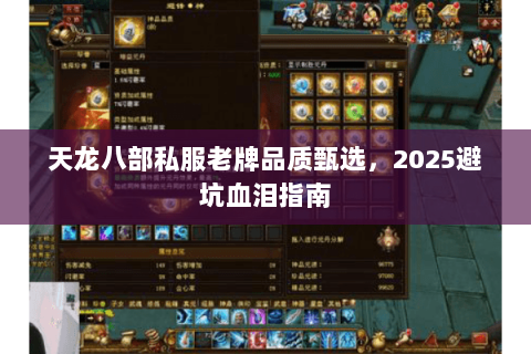 天龙八部私服老牌品质甄选,2025避坑血泪指南 天龙八部私服老牌品质甄选,2025避坑血泪指南