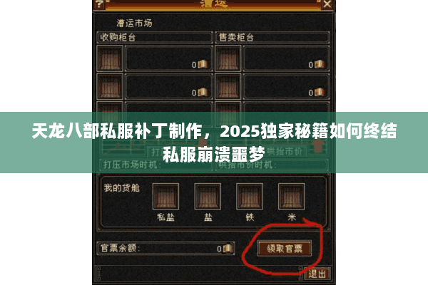 天龙八部私服补丁制作,2025独家秘籍如何终结私服崩溃噩梦 天龙八部私服补丁制作,2025独家秘籍如何终结私服崩溃噩梦