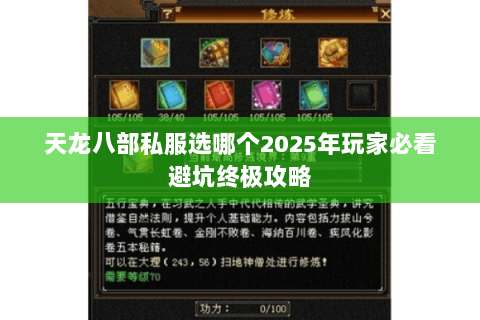 天龙八部私服选哪个2025年玩家必看避坑终极攻略 天龙八部私服选哪个2025年玩家必看避坑终极攻略
