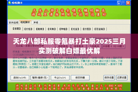 天龙八部私服零氪暴打土豪2025三月实测破解白嫖最优解 天龙八部私服零氪暴打土豪2025三月实测破解白嫖最优解