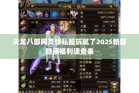 天龙八部网页版私服玩腻了2025新服隐藏福利速查表 天龙八部网页版私服玩腻了2025新服隐藏福利速查表