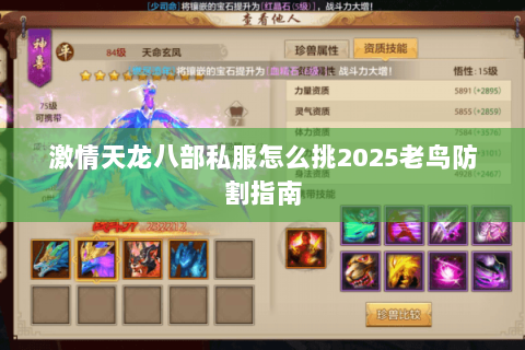 激情天龙八部私服怎么挑2025老鸟防割指南 激情天龙八部私服怎么挑2025老鸟防割指南