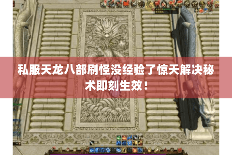 私服天龙八部刷怪没经验了惊天解决秘术即刻生效! 私服天龙八部刷怪没经验了惊天解决秘术即刻生效!