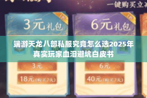 端游天龙八部私服究竟怎么选2025年真实玩家血泪避坑白皮书