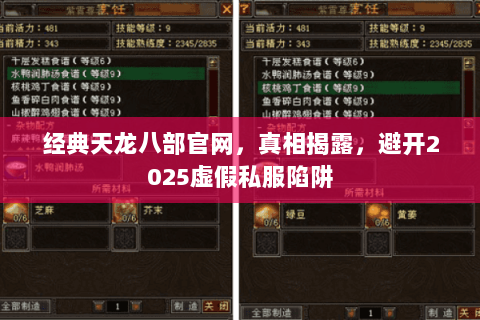 经典天龙八部官网,真相揭露,避开2025虚假私服陷阱 经典天龙八部官网,真相揭露,避开2025虚假私服陷阱