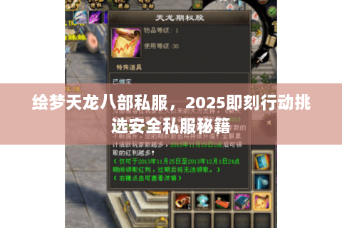 绘梦天龙八部私服,2025即刻行动挑选安全私服秘籍 绘梦天龙八部私服,2025即刻行动挑选安全私服秘籍