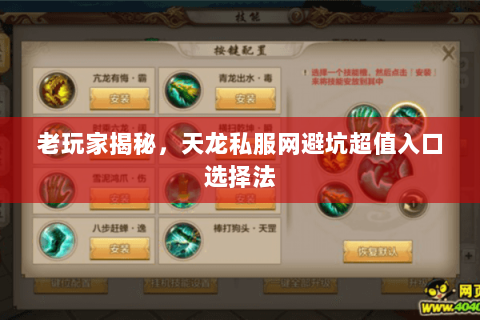 老玩家揭秘,天龙私服网避坑超值入口选择法 老玩家揭秘,天龙私服网避坑超值入口选择法