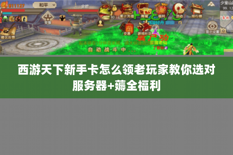 西游天下新手卡怎么领老玩家教你选对服务器+薅全福利